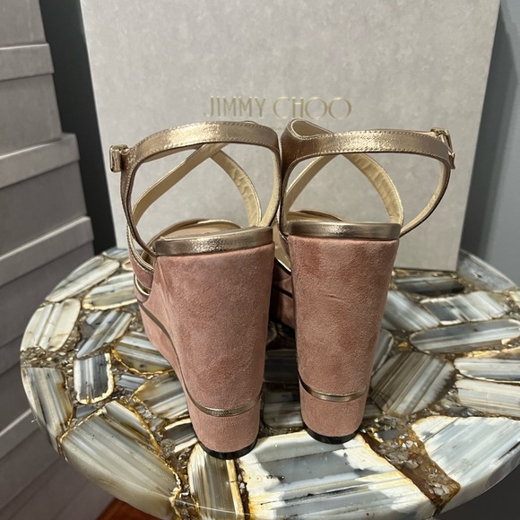 Jimmy Choo Alissa 120 Wedge Sandal Blush - Picture 8 of 9